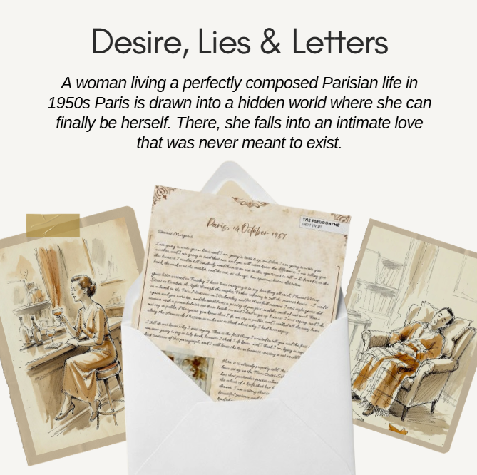 Forever Post Desire and Lies romantic letter with vintage stamp